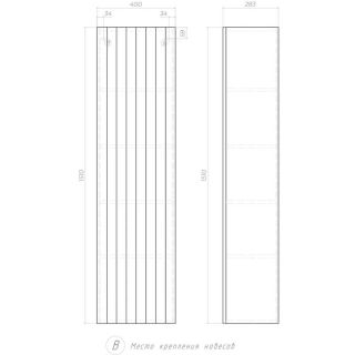 Пенал Vigo Finlay pp.FIN.40 40 см белый